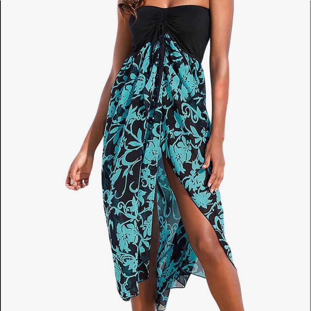 Women's Off Shoulder Black Beach Cover Up Chiffon Maxi Dress ( BNIP )